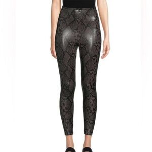 NWT Commando Faux Leather Snake-print Leggings Moss Snake 3x